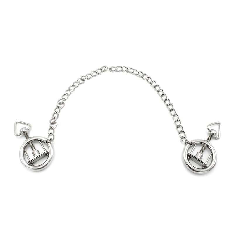 Kiotos - Stalen Tepelklem Ringen Met Ketting - RVS - Lengte Ketting 38 cm