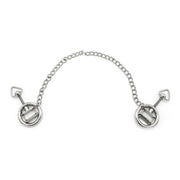 Kiotos - Stalen Tepelklem Ringen Met Ketting - RVS - Lengte Ketting 38 cm