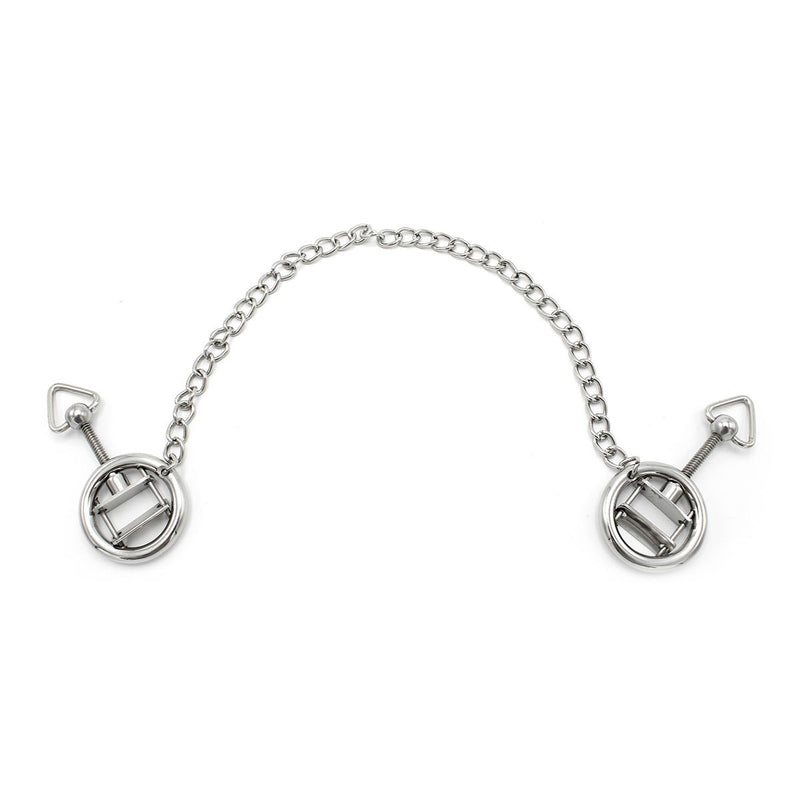 Kiotos - Stalen Tepelklem Ringen Met Ketting - RVS - Lengte Ketting 38 cm
