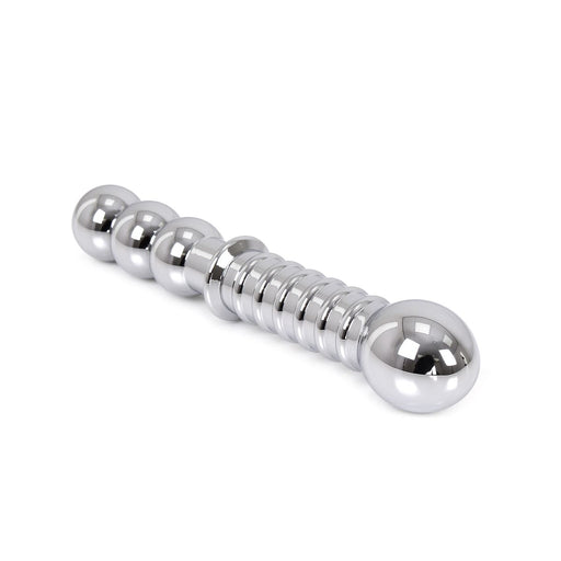 Kiotos - Zware Metalen Dildo Met Ribbels 19 x 3,5 cm - aan beide Kanten te gebruiken