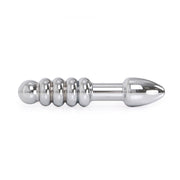 Kiotos - Zware Metalen Dildo Met Ribbels En Plug 19 x 3,5 cm - aan beide Kanten te gebruiken