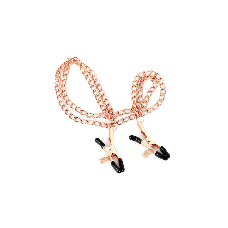 Kiotos - Tepelklemmen Rosé Goud - Met Dubbele Decoratieve Ketting