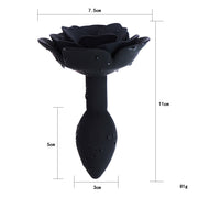 Kiotos - Zwarte Roos Siliconen Anaal Plug