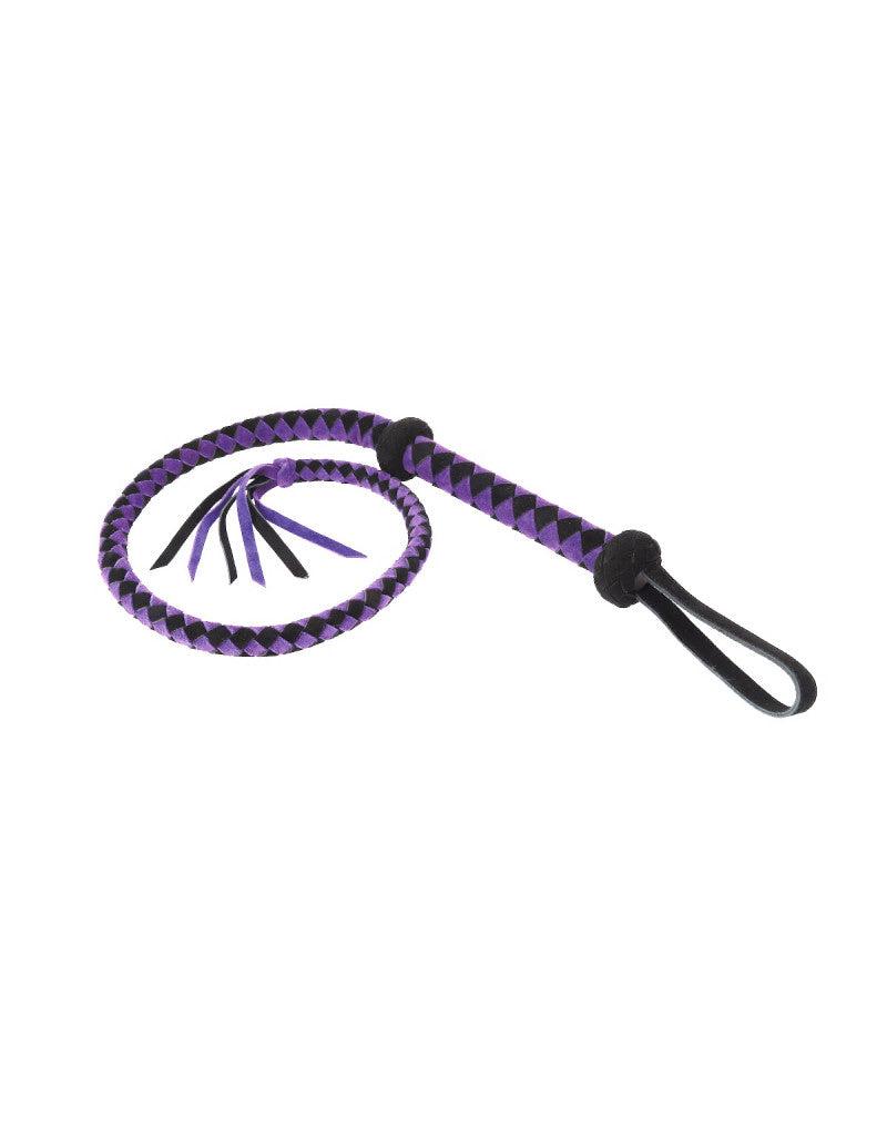 Rimba - Korte suède Bullwhip - Paars/Zwart