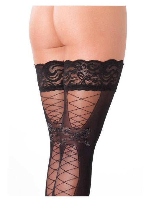 Amorable - Kousen Met Corsetveter illusie - Zwart