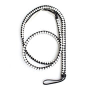 Lange gevlochten single tail - Bull Whip - 190 cm lang - Wit/Zwart