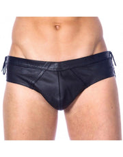 Rimba - Zwarte Lederen Gladiator Slip