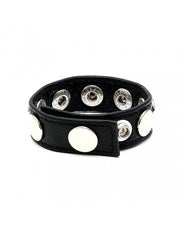 Rimba - Leren Cockring/penis strap Versierd Met Metalen Studs - Verstelbaar