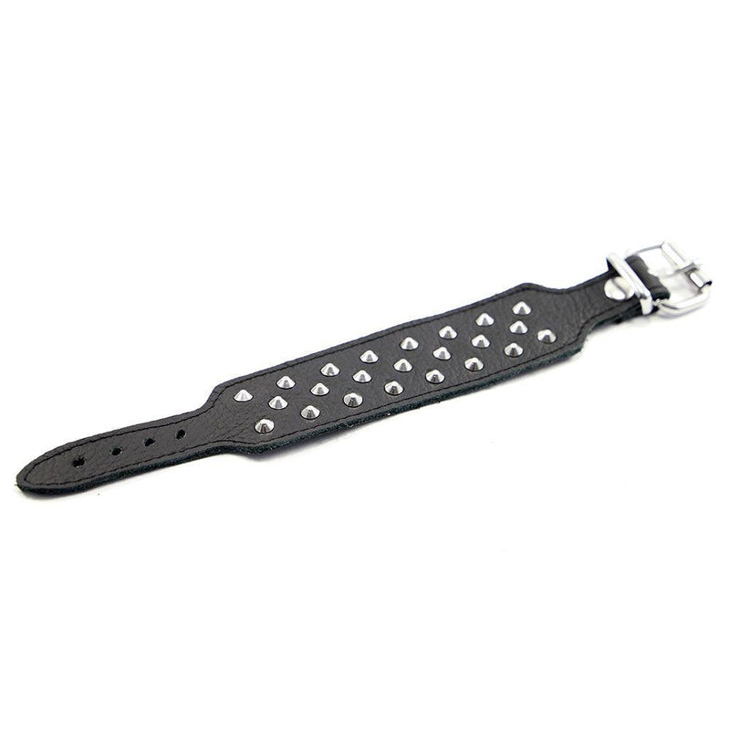 Kiotos - Leren armband Met Drie Rijen Studs