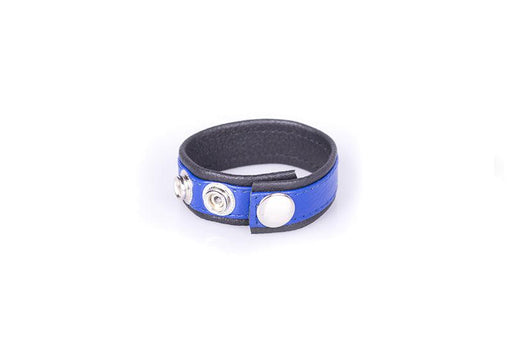 Kiotos - Leren Cock strap - Blauw/Zwart