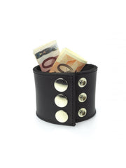 Leren polsband 5 cm Breed Met geldvak