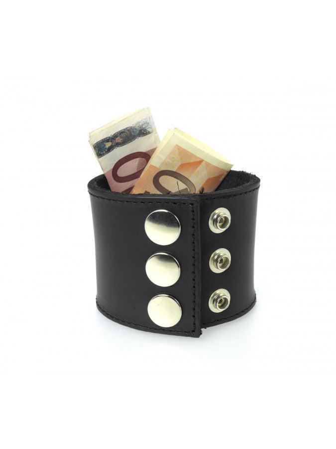 Leren polsband 5 cm Breed Met geldvak