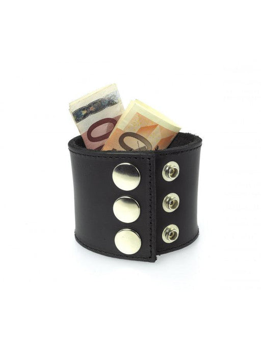 Leren polsband 5 cm Breed Met geldvak