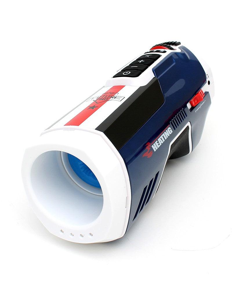 Leten - SM Future Pro Super Masturbator stotend, verwarmend, Met geluid, Met droogFunctie - Wit/Blauw