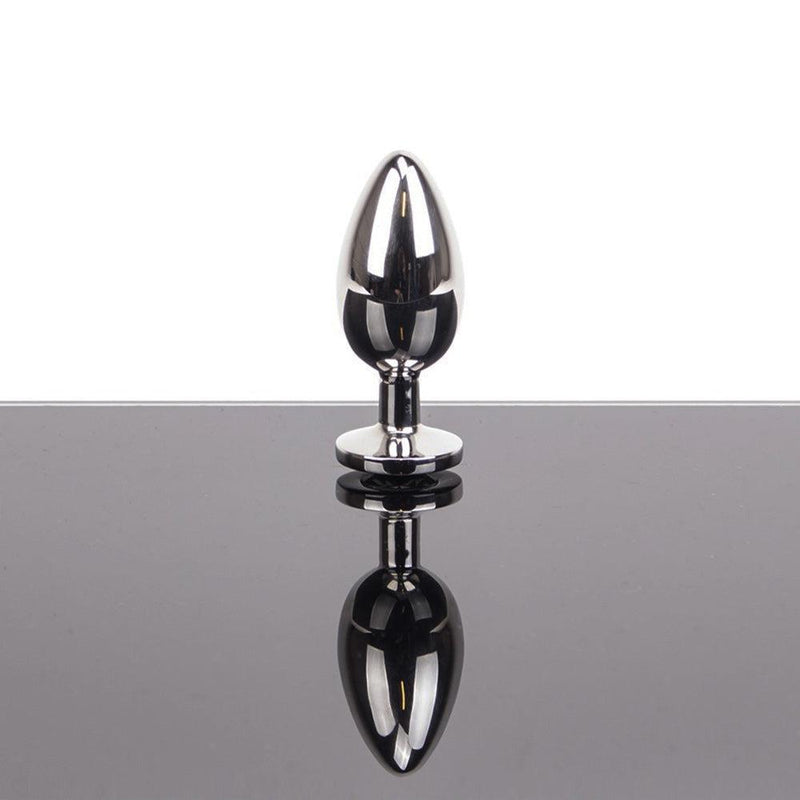 Kiotos - Lichtgewicht Buttplug Metaal Met Wit Kristal - Medium