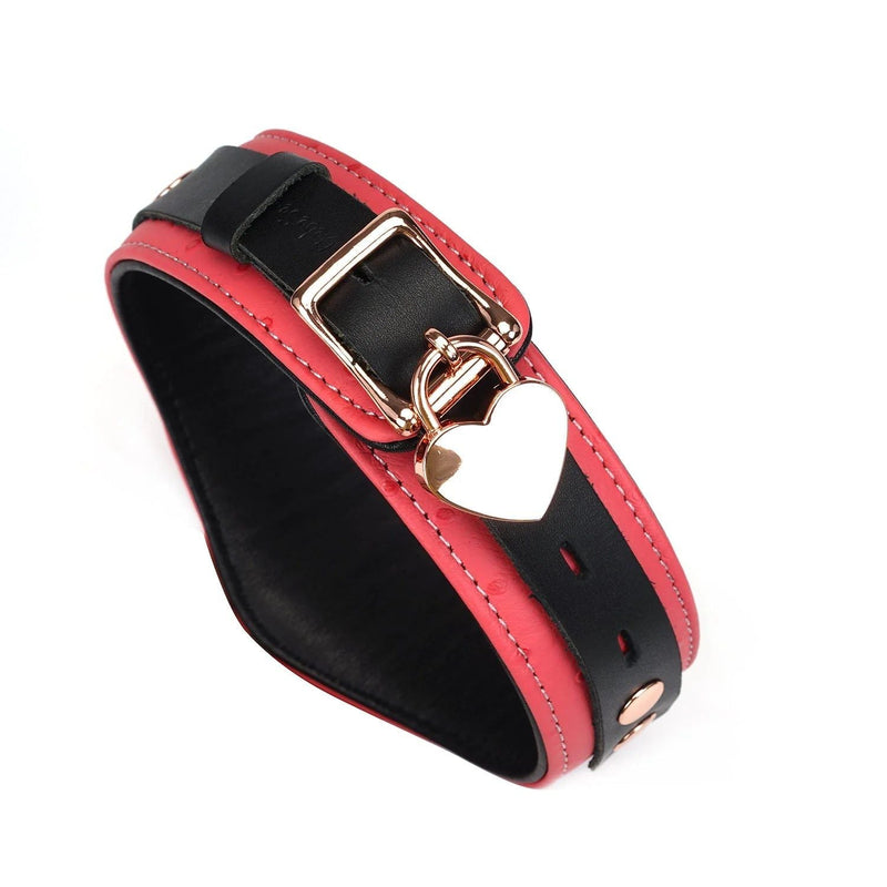 Liebe Seele - Angel's Kiss - Curved Collar Met Leash - Luxe En exclusief ontwerp - Roze/Zwart/Rosé Goud