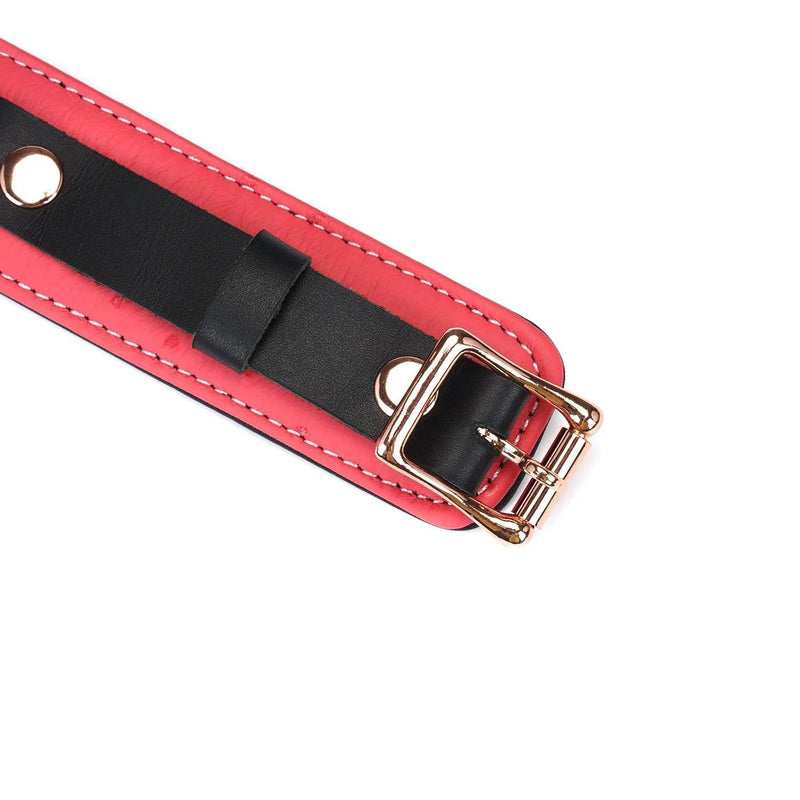 Liebe Seele - Angel's Kiss - Curved Collar Met Leash - Luxe En exclusief ontwerp - Roze/Zwart/Rosé Goud