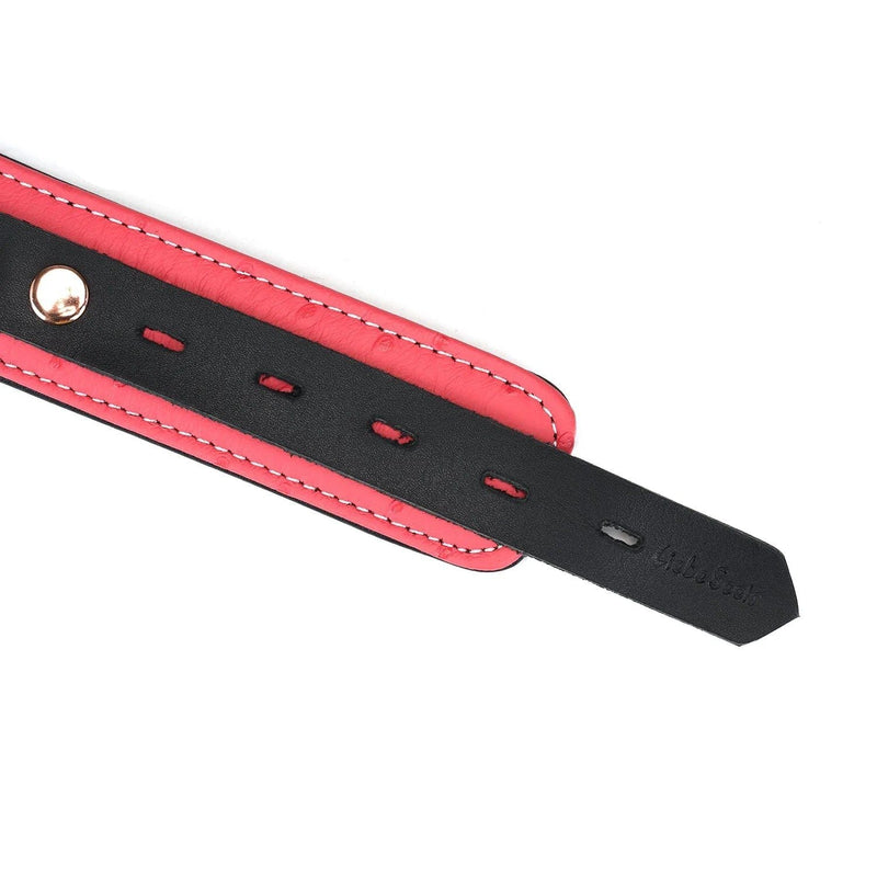 Liebe Seele - Angel's Kiss - Curved Collar Met Leash - Luxe En exclusief ontwerp - Roze/Zwart/Rosé Goud