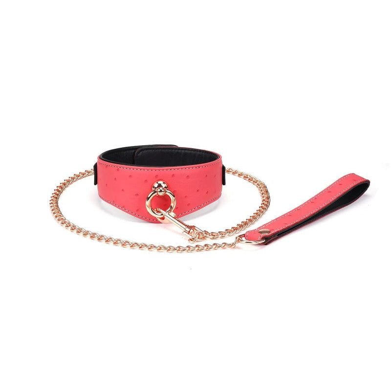 Liebe Seele - Angel's Kiss - Curved Collar Met Leash - Luxe En exclusief ontwerp - Roze/Zwart/Rosé Goud