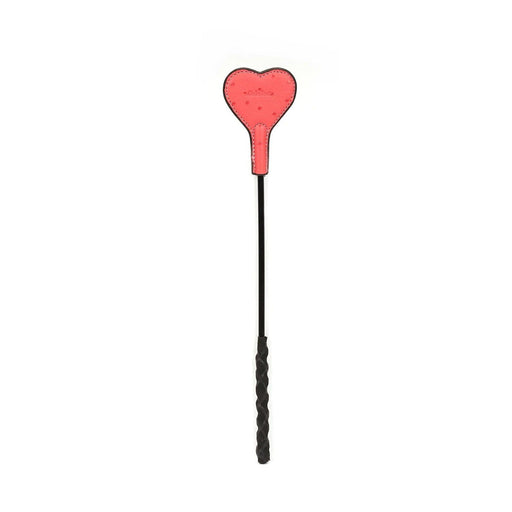 Liebe Seele - Angel's Kiss Mini Paardrijzweep Met hartvormige lederen tip - Luxe En exclusief ontwerp - Roze/Zwart
