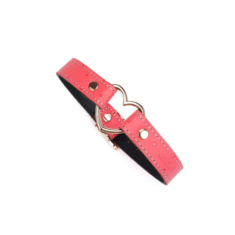 Liebe Seele - Angel's Kiss - Smalle Choker Met Hartvormige Ring - Luxe En exclusief ontwerp - Roze/Rosé Goud