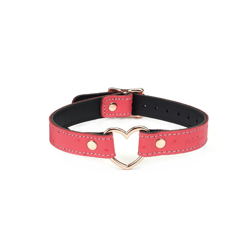 Liebe Seele - Angel's Kiss - Smalle Choker Met Hartvormige Ring - Luxe En exclusief ontwerp - Roze/Rosé Goud
