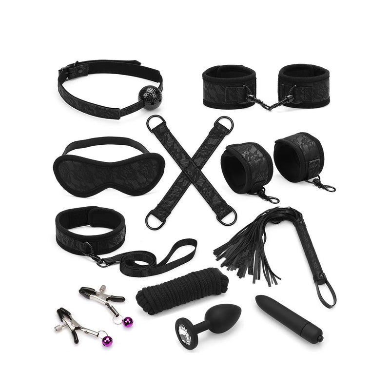 Liebe Seele - Anime Manga Bondageset - Zwart Kant en Neopreen - 11 delen - Zeer Compleet - Geimporteerd uit Japan