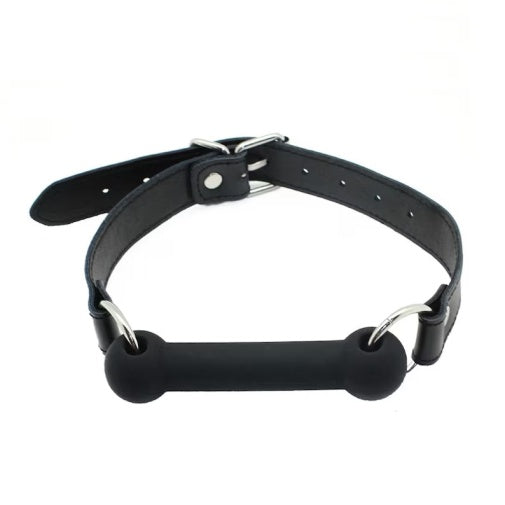 Liebe Seele - Bit Gag met Siliconen Bal en Leren Riemen - Met Gouden Ringen