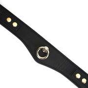 Liebe Seele - Dark Secret - Exclusieve Curved Collar Met Leiband En Gouden Hardware - Zwart/Goud