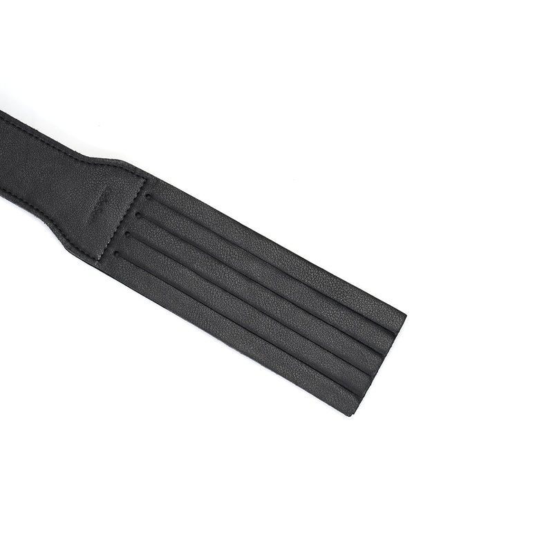 Liebe Seele - Dark Secret Exclusieve Lederen Strafriem- Dubbele Paddle - Zwart
