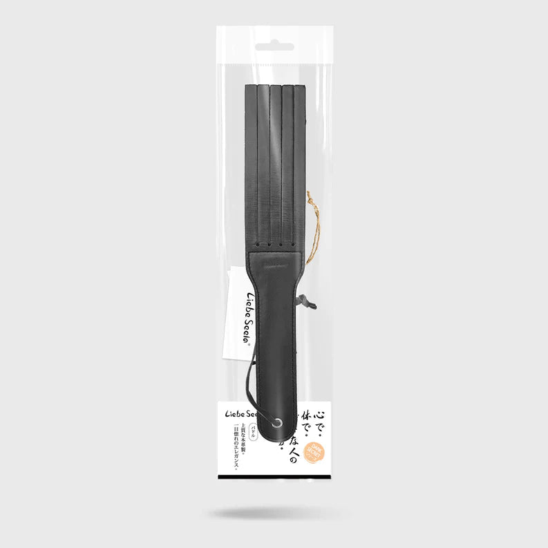 Liebe Seele - Dark Secret Exclusieve Lederen Strafriem- Dubbele Paddle - Zwart