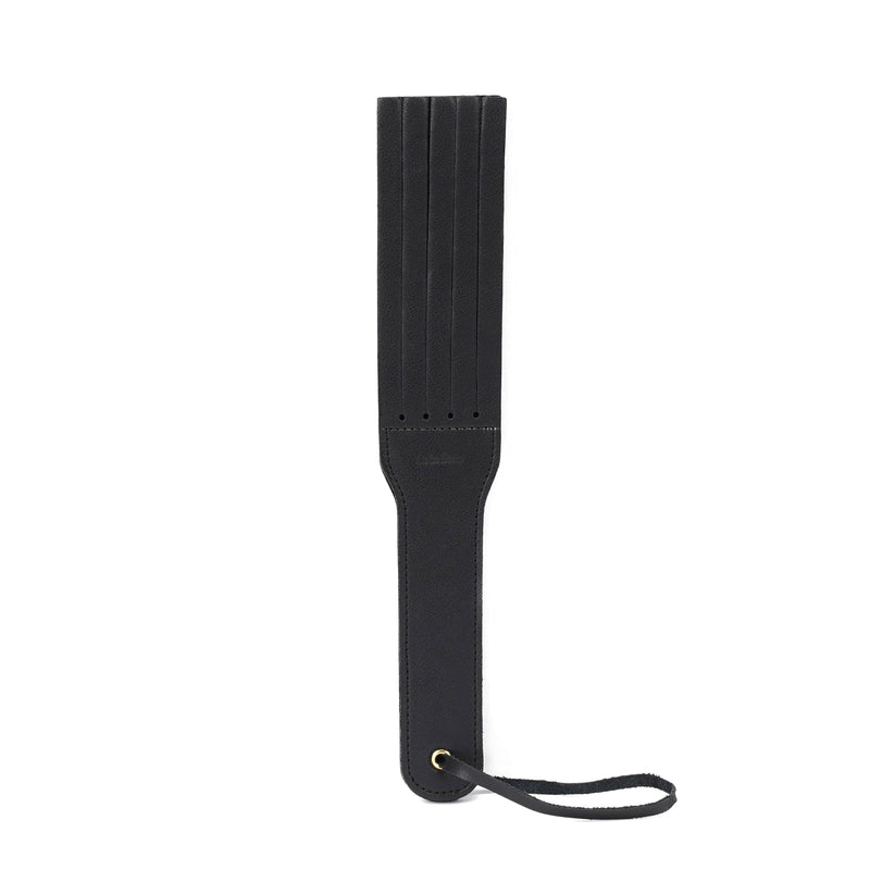 Liebe Seele - Dark Secret Exclusieve Lederen Strafriem- Dubbele Paddle - Zwart