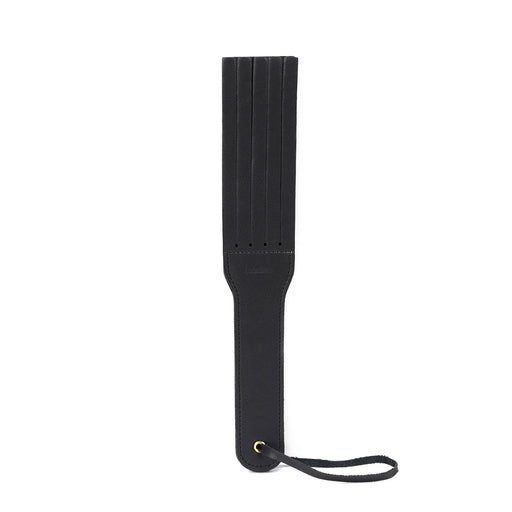 Liebe Seele - Dark Secret Exclusieve Lederen Strafriem- Dubbele Paddle - Zwart