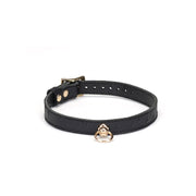 Liebe Seele Demon's Kiss Collar – Luxe Leren Halsband met Gouden O-ring-Erotiekvoordeel.nl