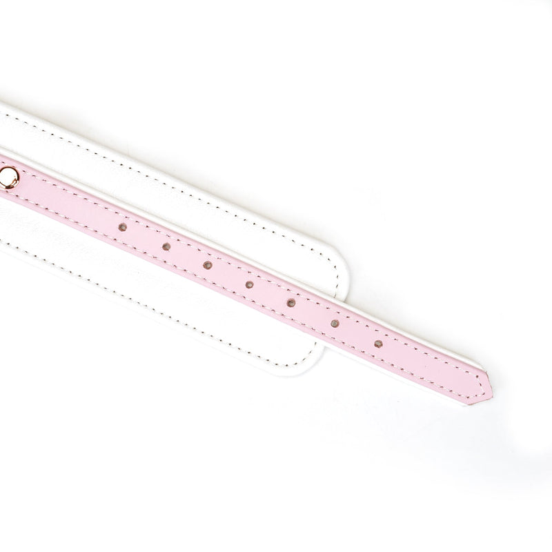 Liebe Seele - Fairy - Leren Enkelboeien - Rosé-Gouden Hardware - Roze/Wit