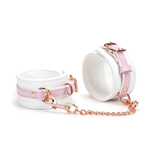 Liebe Seele - Fairy - Leren Enkelboeien - Rosé-Gouden Hardware - Roze/Wit
