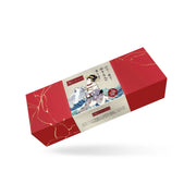 Liebe Seele - Kinbaku Ukiyoe - Lamslederen Collar met Leash - Rood met Zwarte Rozen Print - Iets Héél Bijzonders! - Import uit Japan-Erotiekvoordeel.nl