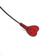 Liebe Seele - Kinbaku Ukiyoe - Mini Paardrijzweepje met Lamslederen Tip - Rood met Zwarte Rozen Print - Iets Héél Bijzonders! - Import uit Japan
