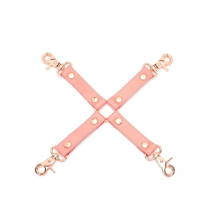 Liebe Seele - Pink Dream Leren Hogtie Met Rosé Gouden Clips - Roze