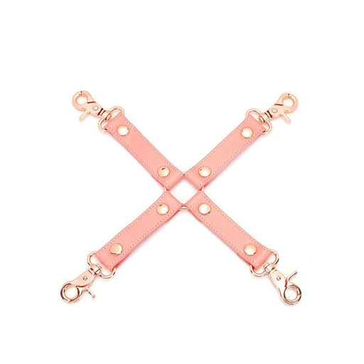 Liebe Seele - Pink Dream Leren Hogtie Met Rosé Gouden Clips - Roze