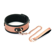 Liebe Seele - Rose Gold Memory - Exclusieve Leren Collar En Leiband - Rosé Goud