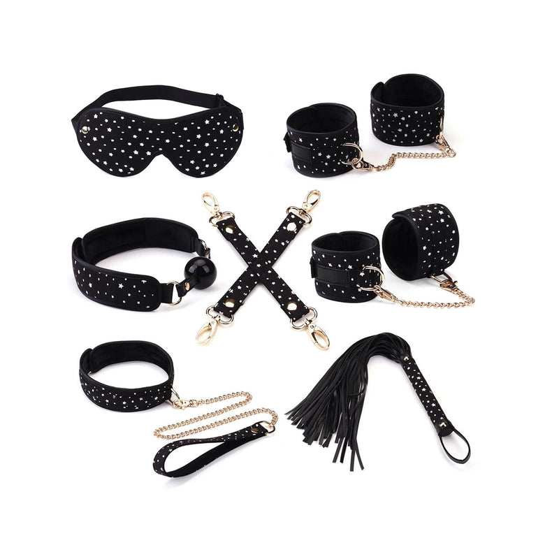 Liebe Seele - Starry Nights - Bondageset - Zwart met Sterretjes - Superzachte Voering - 7 delen - Geimporteerd uit Japan