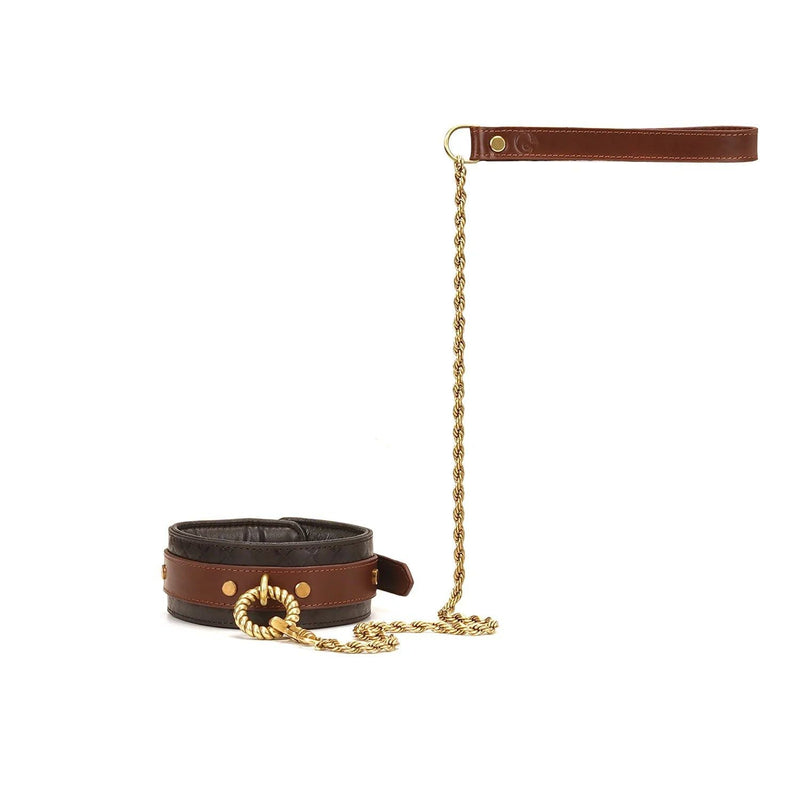 Liebe Seele - The Equestrian Leather Collar And Leash - Leren Halsband Met Ketting