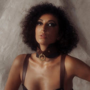 Liebe Seele - The Equestrian Leather Posture Collar And Leash - Leren Halsband Met Ketting