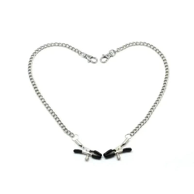 Liebe Seele - Verstelbare Bull Nose Tepelklemmen Met Ketting - Zilver
