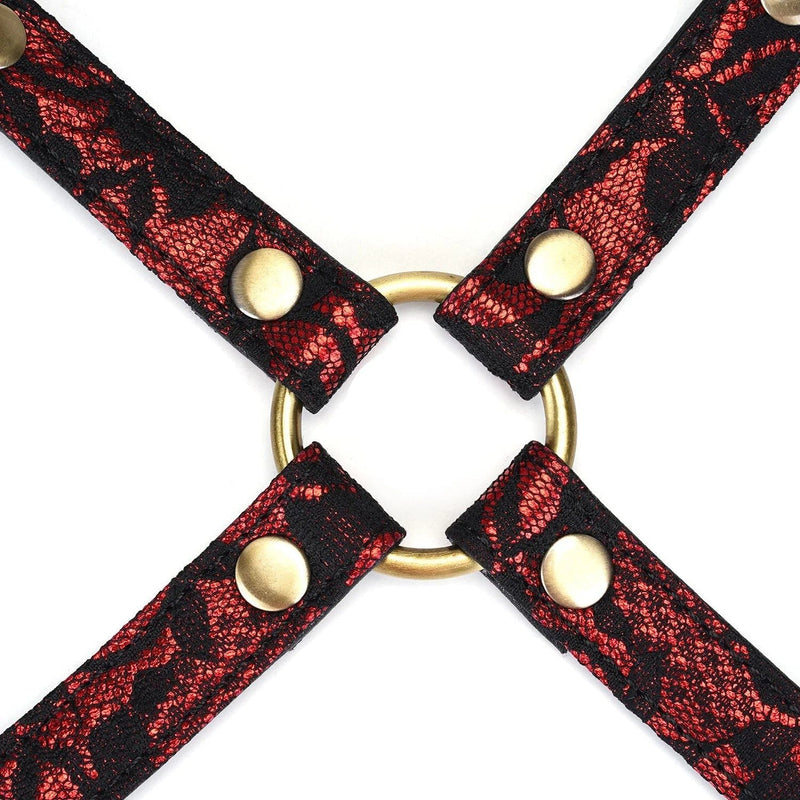 Liebe Seele - Victorian Garden Exclusieve Hogtie - Vegan Friendly - Zwart/Rood