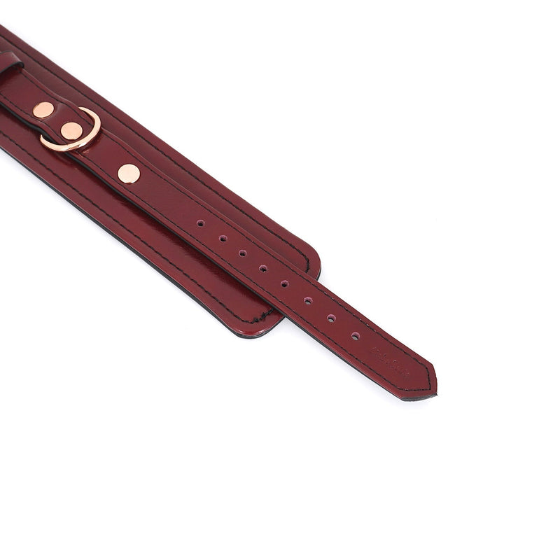 Liebe Seele - Wine Red - Lederen Polsboeien - Rosé Gouden Ketting & Hardware - Exclusief En Luxe ontwerp