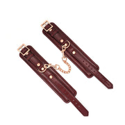 Liebe Seele - Wine Red - Lederen Polsboeien - Rosé Gouden Ketting & Hardware - Exclusief En Luxe ontwerp