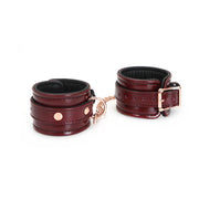 Liebe Seele - Wine Red - Lederen Polsboeien - Rosé Gouden Ketting & Hardware - Exclusief En Luxe ontwerp