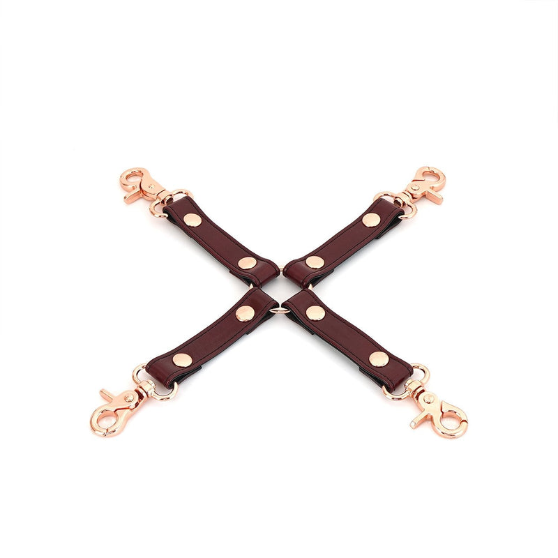 Liebe Seele - Wine Red - Leren Hogtie Met clips - exclusief En Luxe ontwerp - wijnrood